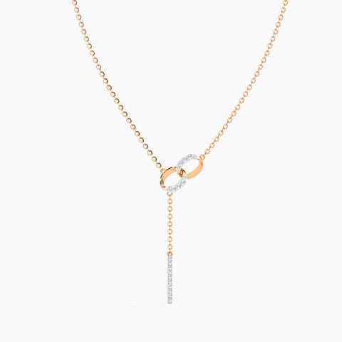 Ovate Interlinked Diamond Necklace Diamond Necklaces 14 Karat Rose Gold Ovate Interlinked Diamond Necklace