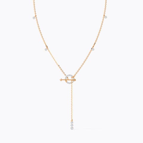 Glory Toggle Lock Diamond Necklace Diamond Necklaces 14 Karat Rose Gold Glory Toggle Lock Diamond Necklace
