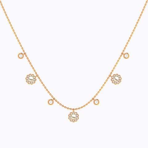 Spring Is Here Pearl Necklace Diamond,Gemstone Necklaces 18 Karat Rose Gold Spring Is Here Pearl Necklace