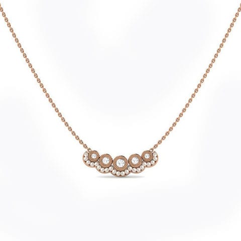 Blooming Hope Pearl Necklace Diamond,Gemstone Necklaces 18 Karat Rose Gold Blooming Hope Pearl Necklace