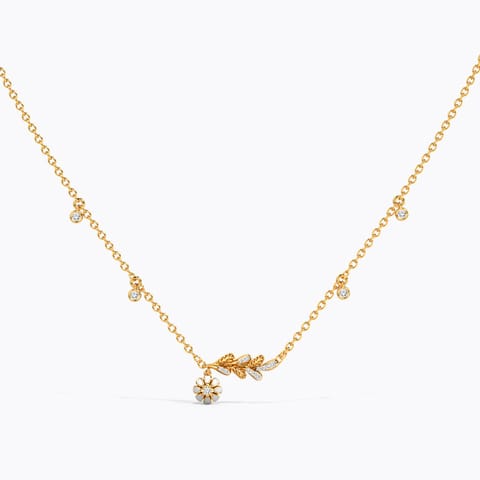 Victory Blossom Diamond Necklace Diamond Necklaces 14 Karat Yellow Gold Victory Blossom Diamond Necklace
