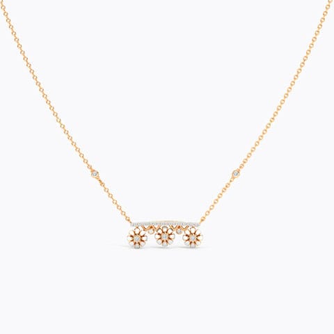 Self Love Blooming Diamond Necklace Diamond Necklaces 14 Karat Rose Gold Self Love Blooming Diamond Necklace