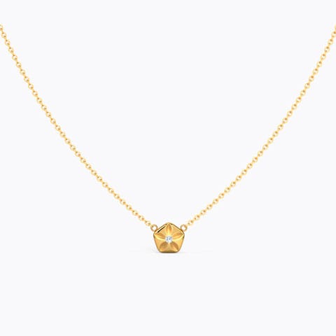 Cutesy Bloom Kids' Diamond Necklace Diamond Necklaces 14 Karat Yellow Gold Cutesy Bloom Kids' Diamond Necklace