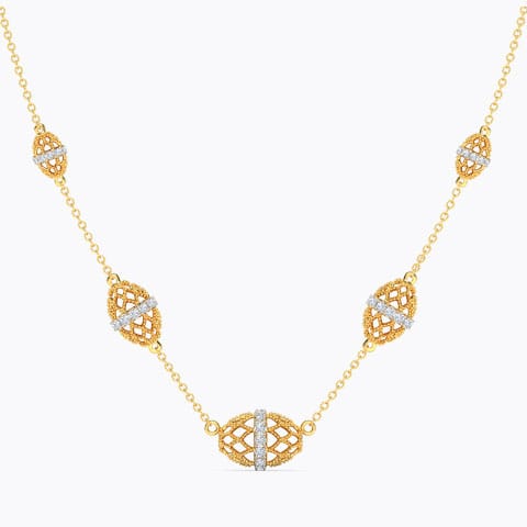Arya Lattice Diamond Necklace Diamond Necklaces 14 Karat Yellow Gold Arya Lattice Diamond Necklace