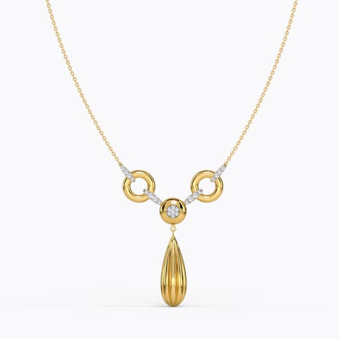 Swing in Style Diamond Necklace Diamond Necklaces 14 Karat Yellow Gold Swing in Style Diamond Necklace