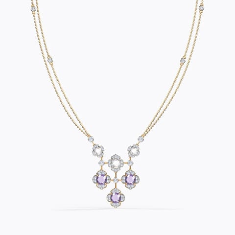 Grandeur Gemstone Necklace Diamond,Gemstone Necklaces 14 Karat Yellow Gold Grandeur Gemstone Necklace
