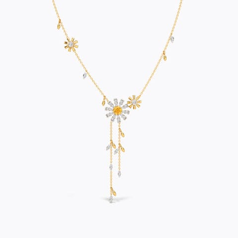 Dreamy Daisy Gemstone Necklace Diamond,Gemstone Necklaces 14 Karat Yellow Gold Dreamy Daisy Gemstone Necklace
