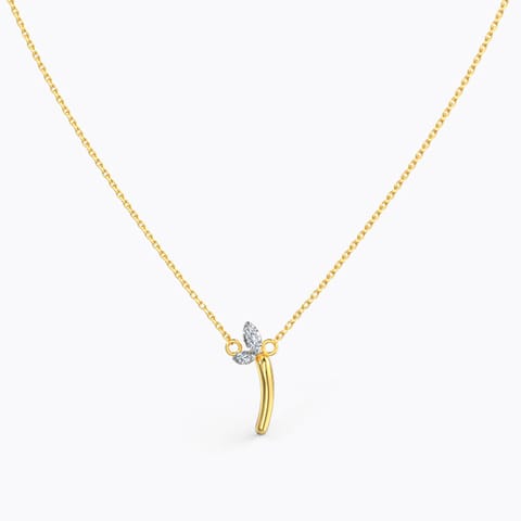 Leafy Alphabet I Diamond Necklace Diamond Necklaces 14 Karat Yellow Gold Leafy Alphabet I Diamond Necklace