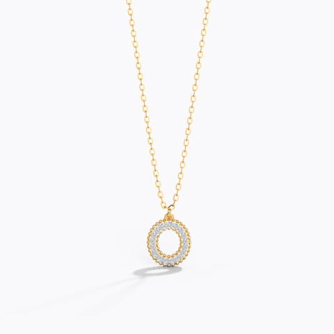 Dazzle Alphabet O Diamond Necklace Diamond Necklaces 14 Karat Yellow Gold Dazzle Alphabet O Diamond Necklace