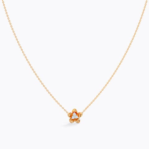 Cherry Bloom Diamond Necklace Diamond Necklaces 14 Karat Rose Gold Cherry Bloom Diamond Necklace