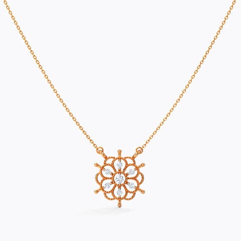 Ornate Bloom Diamond Necklace Diamond Necklaces 14 Karat Rose Gold Ornate Bloom Diamond Necklace
