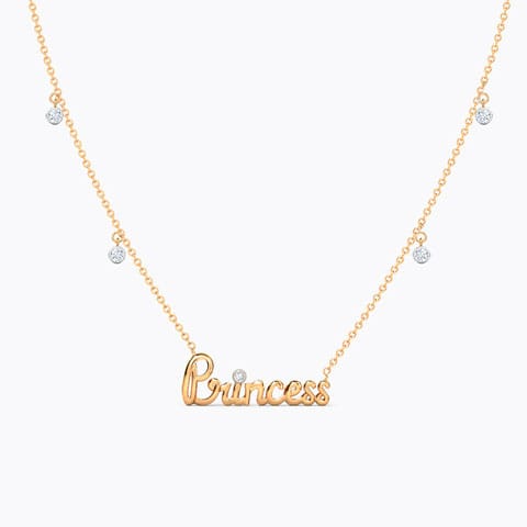 Vogue Princess Diamond Necklace Diamond Necklaces 14 Karat Rose Gold Vogue Princess Diamond Necklace