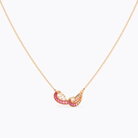 Muriel Swivel Gemstone Necklace Diamond,Gemstone Necklaces 14 Karat Rose Gold Muriel Swivel Gemstone Necklace