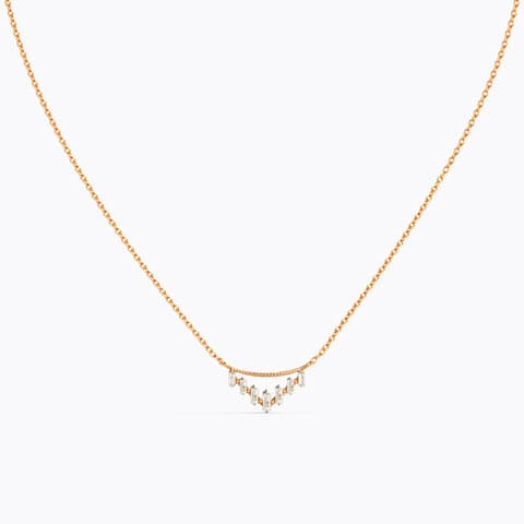 Edgy Baguette Diamond Necklace Diamond Necklaces 14 Karat Rose Gold Edgy Baguette Diamond Necklace