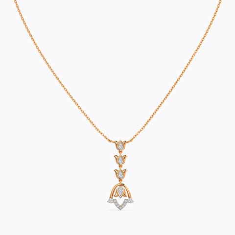 Aurena Tulip Diamond Necklace Diamond Necklaces 14 Karat Rose Gold Aurena Tulip Diamond Necklace