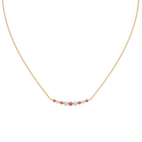 Bella Trendy Gemstone Necklace Diamond,Gemstone Necklaces 14 Karat Rose Gold Bella Trendy Gemstone Necklace