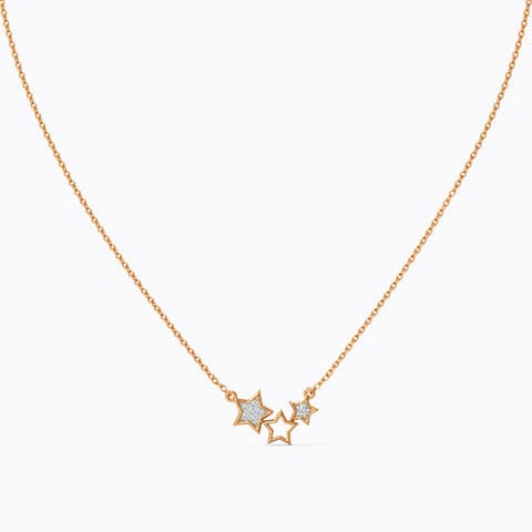 Kylie Glinting Stars Diamond Necklace Diamond Necklaces 14 Karat Rose Gold Kylie Glinting Stars Diamond Necklace