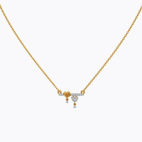 Aubriella Hearts Diamond Necklace Diamond Necklaces 14 Karat Yellow Gold Aubriella Hearts Diamond Necklace