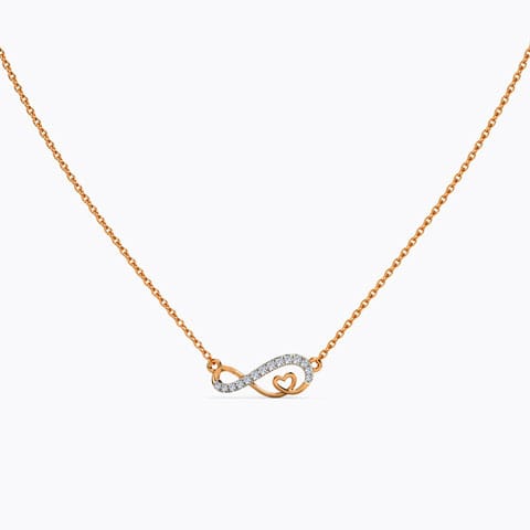 Amoura Infinity Diamond Necklace Diamond Necklaces 14 Karat Rose Gold Amoura Infinity Diamond Necklace