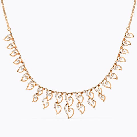 Safina Diamond Necklace Diamond Necklaces 14 Karat Rose Gold Safina Diamond Necklace