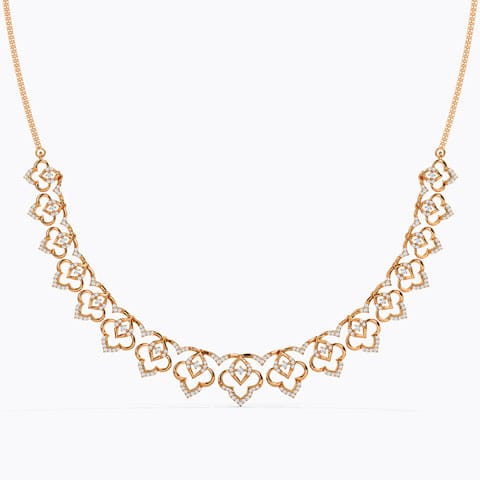 Aarzoo Diamond Necklace Diamond Necklaces 14 Karat Rose Gold Aarzoo Diamond Necklace
