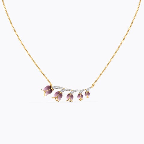 Veronica Tulip Diamond Necklace Diamond Necklaces 18 Karat Yellow Gold Veronica Tulip Diamond Necklace