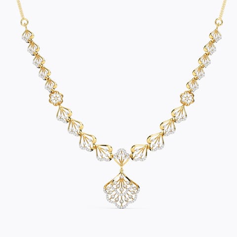Titiksha Diamond Necklace Diamond Necklaces 14 Karat Yellow Gold Titiksha Diamond Necklace