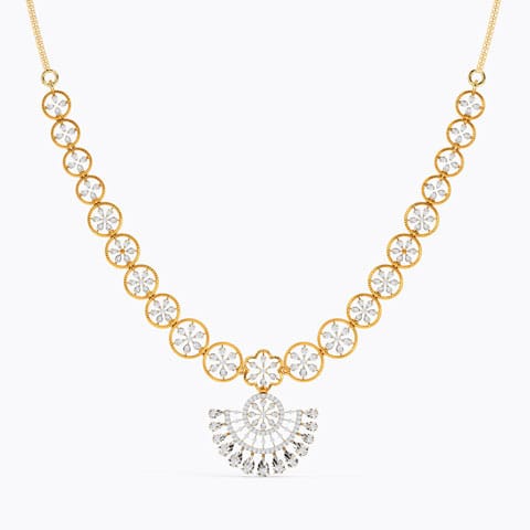 Sanjeeda Diamond Necklace Diamond Necklaces 14 Karat Yellow Gold Sanjeeda Diamond Necklace