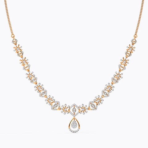 Priya Diamond Necklace Diamond Necklaces 14 Karat Rose Gold Priya Diamond Necklace