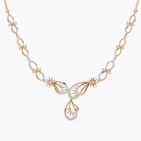 Aaliyah Diamond Necklace Diamond Necklaces 14 Karat Rose Gold Aaliyah Diamond Necklace