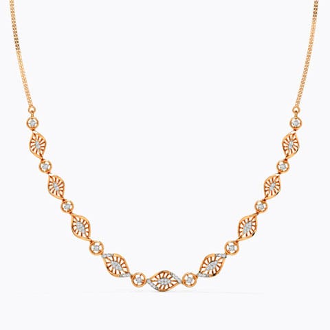 Khushali Diamond Necklace Diamond Necklaces 14 Karat Rose Gold Khushali Diamond Necklace