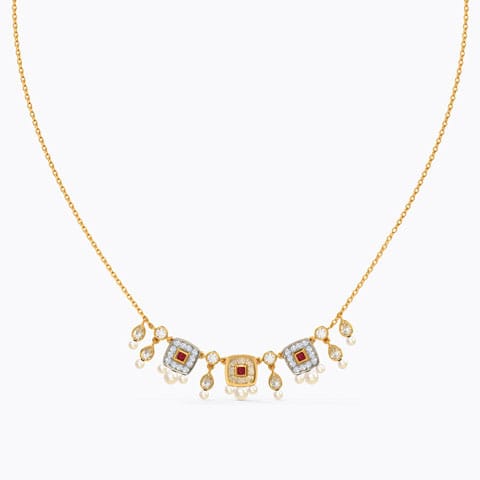 Adileh Diamond Necklace Diamond,Gemstone Necklaces 14 Karat Yellow Gold Adileh Diamond Necklace