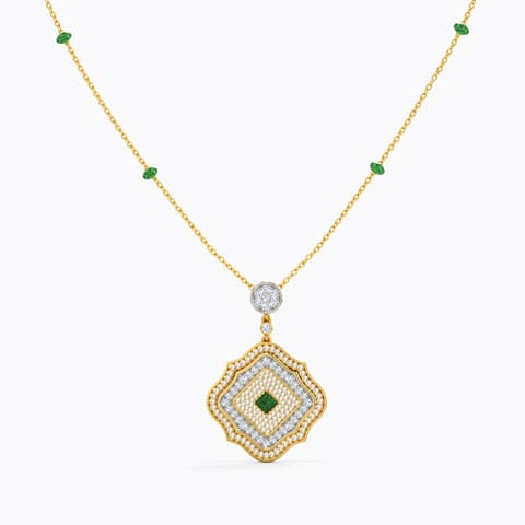 Cyna Diamond Necklace Diamond,Gemstone Necklaces 14 Karat Yellow Gold Cyna Diamond Necklace