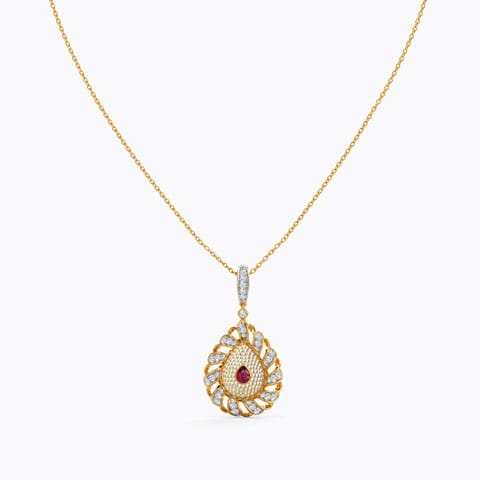 Arezoo Diamond Necklace Diamond,Gemstone Necklaces 14 Karat Yellow Gold Arezoo Diamond Necklace