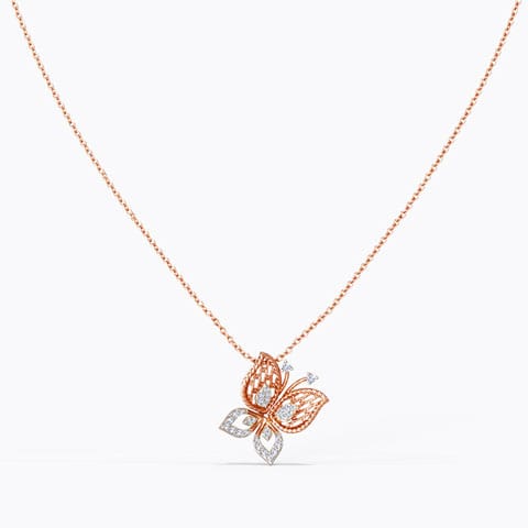 Marinaya Butterfly Diamond Necklace Diamond Necklaces 14 Karat Rose Gold Marinaya Butterfly Diamond Necklace