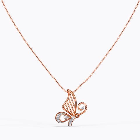 Panirah Butterfly Diamond Necklace Diamond Necklaces 14 Karat Rose Gold Panirah Butterfly Diamond Necklace