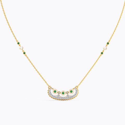 Debika Diamond Necklace Diamond,Gemstone Necklaces 14 Karat Yellow Gold Debika Diamond Necklace