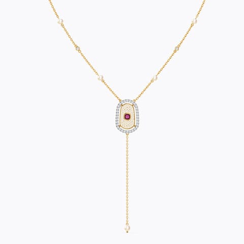 Areeza Diamond Necklace Diamond,Gemstone Necklaces 14 Karat Yellow Gold Areeza Diamond Necklace