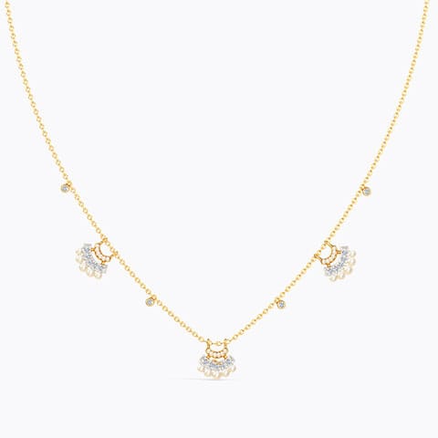 Dheera Diamond Necklace Diamond,Gemstone Necklaces 14 Karat Yellow Gold Dheera Diamond Necklace