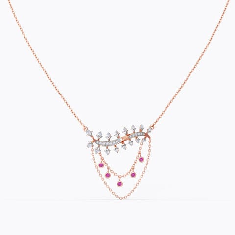 Sabrina Diamond Necklace Diamond,Gemstone Necklaces 14 Karat Rose Gold Sabrina Diamond Necklace
