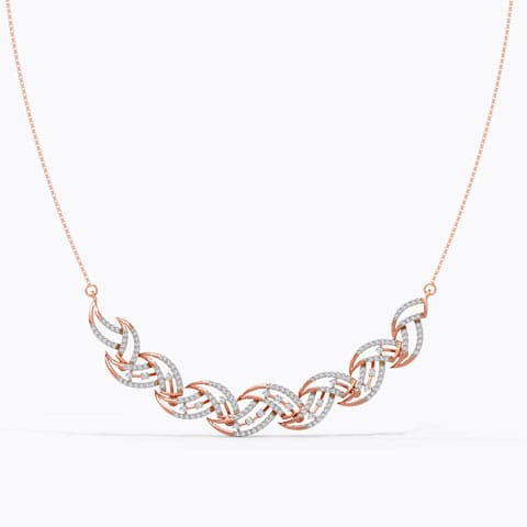 Ellie Wave Diamond Necklace Diamond Necklaces 14 Karat Rose Gold Ellie Wave Diamond Necklace
