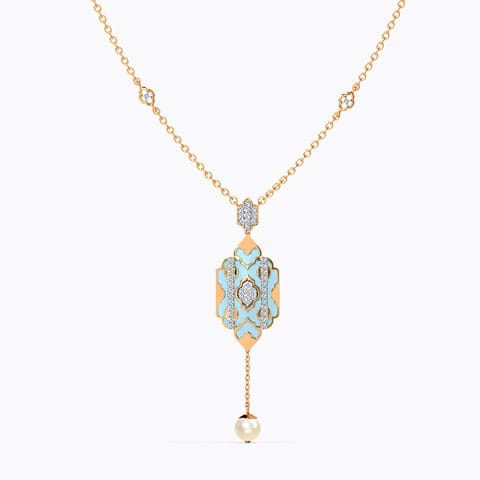 Nahla Gemstone Necklace Diamond,Gemstone Necklaces 14 Karat Rose Gold Nahla Gemstone Necklace