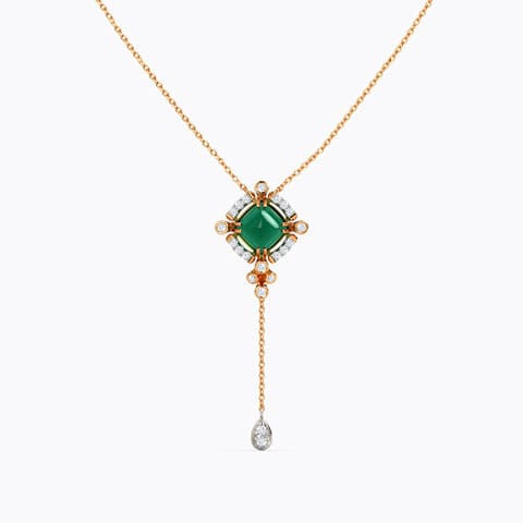 Tableland Alp Gemstone Necklace Diamond,Gemstone Necklaces 14 Karat Rose Gold Tableland Alp Gemstone Necklace