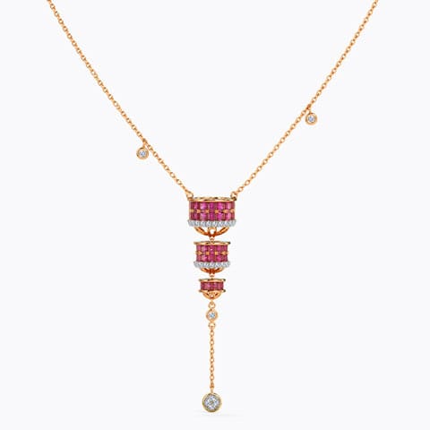 Hailee Square Gemstone Necklace Diamond,Gemstone Necklaces 14 Karat Rose Gold Hailee Square Gemstone Necklace