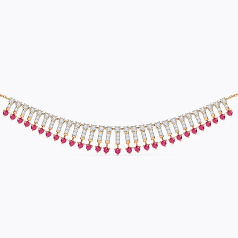 Ruunaa Gemstone Choker Necklace Diamond,Gemstone Necklaces 14 Karat Rose Gold Ruunaa Gemstone Choker Necklace