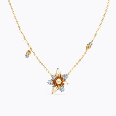 Meher Pearl Necklace Diamond,Gemstone Necklaces 14 Karat Yellow Gold Meher Pearl Necklace