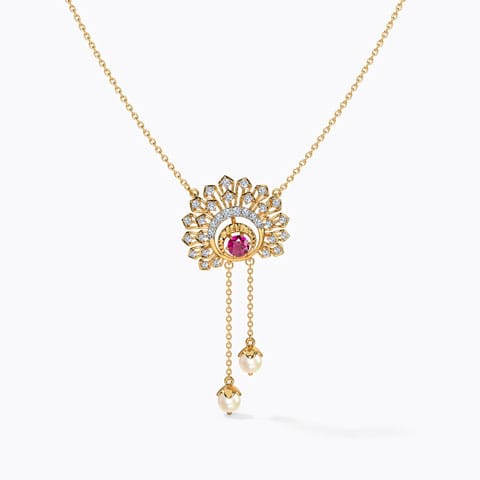 Teresa Gemstone Necklace Diamond,Gemstone Necklaces 14 Karat Yellow Gold Teresa Gemstone Necklace