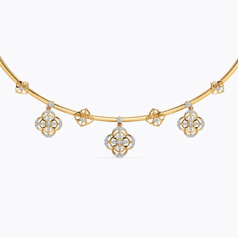 Elisha Diamond Necklace Diamond Necklaces 14 Karat Yellow Gold Elisha Diamond Necklace