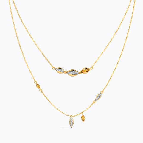 Maria Shining Layered Gemstone Necklace Diamond,Gemstone Necklaces 14 Karat Yellow Gold Maria Shining Layered Gemstone Necklace