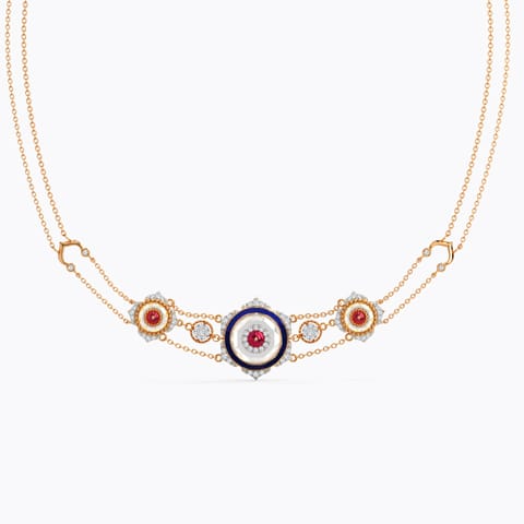 Glittery Bloom Gemstone Necklace Diamond,Gemstone Necklaces 14 Karat Rose Gold Glittery Bloom Gemstone Necklace